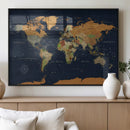 Modern World Map Canvas Print – Framed Detailed Map of the by MyGreatCanvas | Canvas Wall Art Prints | Photo Prints & Wall Decor