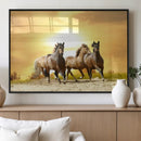 Wild Horses Wall Art Canvas Print – Framed Galloping Herd