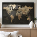 Framed World Map with Pin Canvas Print – Detailed World Map by MyGreatCanvas | Canvas Wall Art Prints | Photo Prints & Wall Decor