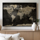 Push Pin World Map Canvas Wall Art Print, Interactive Travel