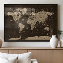 Colorful World Map Canvas Wall Art with Landmarks – Framed by MyGreatCanvas | Canvas Wall Art Prints | Photo Prints & Wall Decor