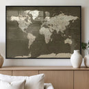 Vintage World Map Canvas Print – Framed Travel Map Wall Art