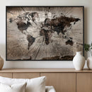 Black and White World Map Canvas Print – Framed Wall Art for by MyGreatCanvas | Canvas Wall Art Prints | Photo Prints & Wall Decor