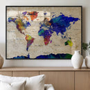 Watercolor World Map Canvas Print – Framed Wall Art for by MyGreatCanvas | Canvas Wall Art Prints | Photo Prints & Wall Decor