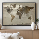 Vintage World Map Canvas Wall Art – Framed Travel Map for by MyGreatCanvas | Canvas Wall Art Prints | Photo Prints & Wall Decor
