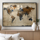 World Map Wall Art Canvas Print, Modern Decorative Framed by MyGreatCanvas | Canvas Wall Art Prints | Photo Prints & Wall Decor