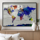 Vintage World Map Canvas Wall Art – Framed Travel Map with by MyGreatCanvas | Canvas Wall Art Prints | Photo Prints & Wall Decor