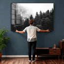 Black White Forest Wall Art Canvas Print, Misty Pine Tree by MyGreatCanvas | Canvas Wall Art Prints | Photo Prints & Wall Decor