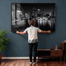 Boston Wall Art Canvas Print, Boston City Downtown Night by MyGreatCanvas | Canvas Wall Art Prints | Photo Prints & Wall Decor