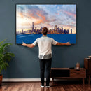 Chicago Wall Art Canvas Print - Chicago City Downtown Night by MyGreatCanvas | Canvas Wall Art Prints | Photo Prints & Wall Decor