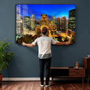 Chicago Wall Art Canvas Print - Chicago City Downtown Night by MyGreatCanvas | Canvas Wall Art Prints | Photo Prints & Wall Decor
