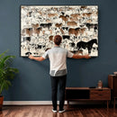 Farmhouse Animals Horse Longhorn Cow Wall Art Canvas Print - by MyGreatCanvas | Canvas Wall Art Prints | Photo Prints & Wall Decor