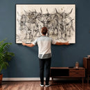 Abstract Cow Longhorn Wall Art Canvas Print for Cabin Decor by MyGreatCanvas | Canvas Wall Art Prints | Photo Prints & Wall Decor