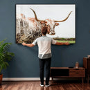 Texas Catle Longhorn Wall Art Canvas Print for Farmhouse by MyGreatCanvas | Canvas Wall Art Prints | Photo Prints & Wall Decor