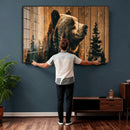 Rustic Bear Wall Art Canvas Print – Woodland Wildlife by MyGreatCanvas | Canvas Wall Art Prints | Photo Prints & Wall Decor