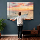 Sunset Beach Wall Art Canvas Print – Soft Coastal by MyGreatCanvas | Canvas Wall Art Prints | Photo Prints & Wall Decor