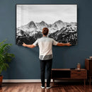 Black and White Mountain Wall Art Canvas Print, Snowy Alpine by MyGreatCanvas | Canvas Wall Art Prints | Photo Prints & Wall Decor