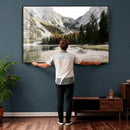 Lake Braies Alpine Landscape Wall Art Canvas Print, by MyGreatCanvas | Canvas Wall Art Prints | Photo Prints & Wall Decor