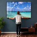 Caribbean Ocean Pier Seascape Wall Art Canvas Print, by MyGreatCanvas | Canvas Wall Art Prints | Photo Prints & Wall Decor