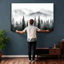 Misty Pine Forest Mountain Landscape Wall Art Canvas Print by MyGreatCanvas | Canvas Wall Art Prints | Photo Prints & Wall Decor