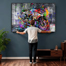 Graffiti Motorcycle Wall Art Canvas Print, Urban Street Art by MyGreatCanvas | Canvas Wall Art Prints | Photo Prints & Wall Decor