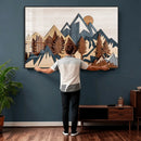Layered Wooden Mountain Wall Art Canvas Print, Modern Rustic by MyGreatCanvas | Canvas Wall Art Prints | Photo Prints & Wall Decor