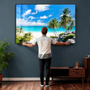 Tropical Beach Wall Art Canvas Print, Palm Tree Ocean by MyGreatCanvas | Canvas Wall Art Prints | Photo Prints & Wall Decor