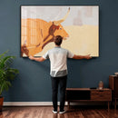 Minimal Longhorn Bull Wall Art Canvas Print, Neutral Western by MyGreatCanvas | Canvas Wall Art Prints | Photo Prints & Wall Decor