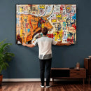 Basquiat Style Bull Graffiti Wall Art Canvas Print, Street by MyGreatCanvas | Canvas Wall Art Prints | Photo Prints & Wall Decor