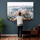 Frosted Fern Wall Art Canvas Print, Soft Winter Botanical by MyGreatCanvas | Canvas Wall Art Prints | Photo Prints & Wall Decor