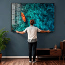 Turquoise Ocean Boat Wall Art Canvas Print by MyGreatCanvas | Canvas Wall Art Prints | Photo Prints & Wall Decor