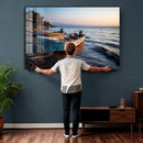 Coastal Fishing Boats Wall Art Canvas Print, Sunset Beach by MyGreatCanvas | Canvas Wall Art Prints | Photo Prints & Wall Decor