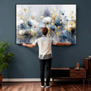 Large Abstract Flowers Wall Art Canvas Print – Gold and Blue by MyGreatCanvas | Canvas Wall Art Prints | Photo Prints & Wall Decor
