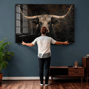 Vintage Longhorn Bull Wall Art Canvas Print – Rustic Western by MyGreatCanvas | Canvas Wall Art Prints | Photo Prints & Wall Decor