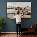 Texas Longhorn Bull Rustic Wall Art Canvas Print by MyGreatCanvas | Canvas Wall Art Prints | Photo Prints & Wall Decor