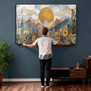 Boho Mountain Landscape Large Wall Art, Horizontal Gold by MyGreatCanvas | Canvas Wall Art Prints | Photo Prints & Wall Decor