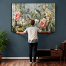 Vintage Birds and Flowers Wall Art Canvas Print, Botanical by MyGreatCanvas | Canvas Wall Art Prints | Photo Prints & Wall Decor