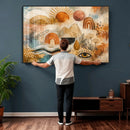 Geometric Boho Abstract Wall Art Canvas Print, Orange Blue by MyGreatCanvas | Canvas Wall Art Prints | Photo Prints & Wall Decor