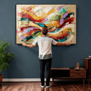 Geometric Abstract Wall Art Canvas Print, Orange Blue by MyGreatCanvas | Canvas Wall Art Prints | Photo Prints & Wall Decor