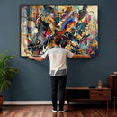 Geometric Abstract Wall Art Canvas Print, Orange Blue by MyGreatCanvas | Canvas Wall Art Prints | Photo Prints & Wall Decor