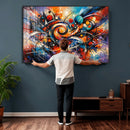 Geometric Abstract Wall Art Canvas Print, Orange Blue by MyGreatCanvas | Canvas Wall Art Prints | Photo Prints & Wall Decor