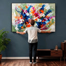 Geometric Abstract Wall Art Canvas Print, Orange Blue by MyGreatCanvas | Canvas Wall Art Prints | Photo Prints & Wall Decor