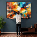 Lyrical Abstract Wall Art Canvas Print, Orange Blue Abstract by MyGreatCanvas | Canvas Wall Art Prints | Photo Prints & Wall Decor