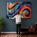 Geometric Abstract Wall Art Canvas Print, Orange Blue by MyGreatCanvas | Canvas Wall Art Prints | Photo Prints & Wall Decor
