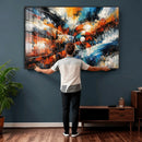 Geometric Abstract Wall Art Canvas Print, Orange Blue by MyGreatCanvas | Canvas Wall Art Prints | Photo Prints & Wall Decor