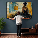 Elegant Woman Canvas Wall Art — Black Gold Gown Fashion by MyGreatCanvas | Canvas Wall Art Prints | Photo Prints & Wall Decor