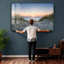 Sandy Dune Path Sunset Canvas Wall Art — Seagulls Beach by MyGreatCanvas | Canvas Wall Art Prints | Photo Prints & Wall Decor