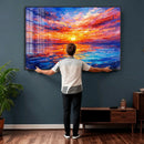 Colorful Knife Ocean Sunset Canvas — Orange Pink Teal by MyGreatCanvas | Canvas Wall Art Prints | Photo Prints & Wall Decor