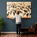 Texas Longhorn Sepia Canvas Wall Art, Western Cattle by MyGreatCanvas | Canvas Wall Art Prints | Photo Prints & Wall Decor