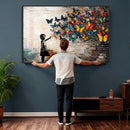 Banksy Graffiti Butterfly Girl Wall Art Canvas Print, Framed by MyGreatCanvas | Canvas Wall Art Prints | Photo Prints & Wall Decor